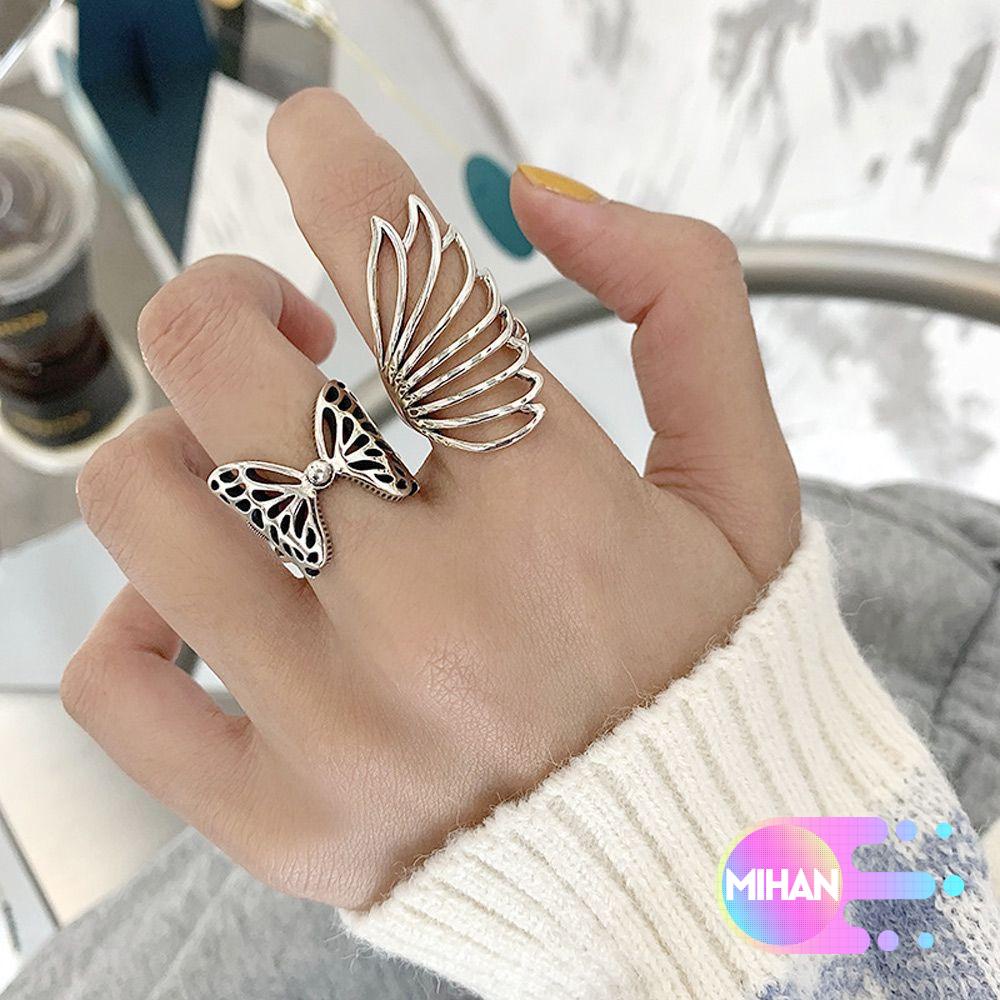 Nhẫn Đeo Tay Hình Cánh Bướm Bằng Kim Loại Có Thể Điều Chỉnh Được MIHAN1