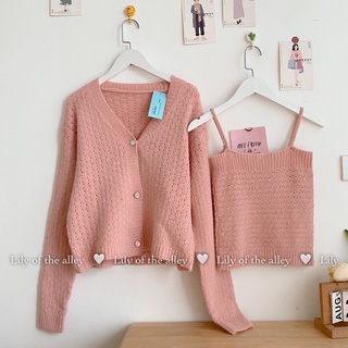 Set áo cardigan áo 2 dây
