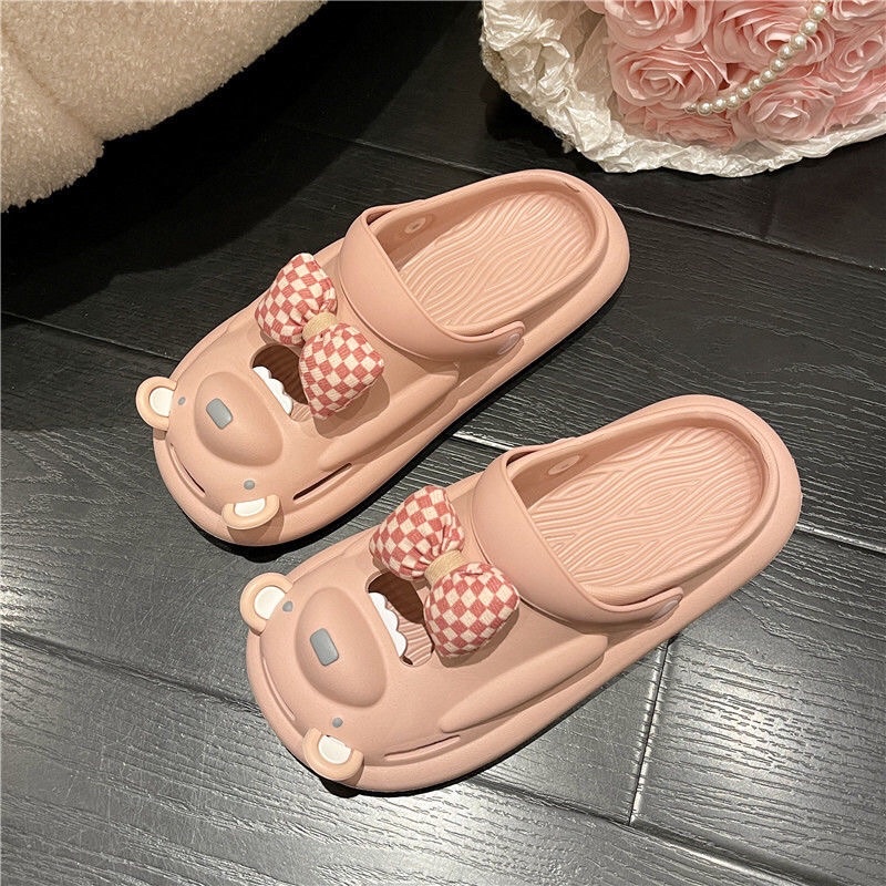 Dép đế mềm hình gấu dễ thương ,đi trong nhà , chống trượt hàng quảng châu