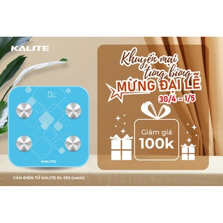Cân điện tử thông minh kalite 150 kết nối bluetooth,phân tích lượng mỡ chỉ số cơ thể, kết nối app tiếng việt, dễ sử dụng