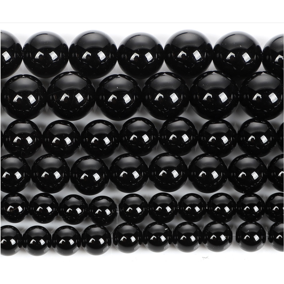 DIY Imitation Black Onyx Beads 4 / 6 / 8 / 10 / 12mm for Making Accessories