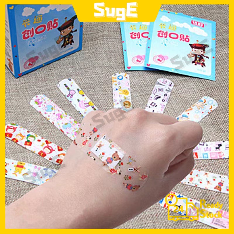 【Suge】Bộ 6 Miếng Băng Cá Nhân Kháng Nước Thoáng Khí In Họa Tiết Hoạt Hình Dễ Thương Cho Trẻ Em