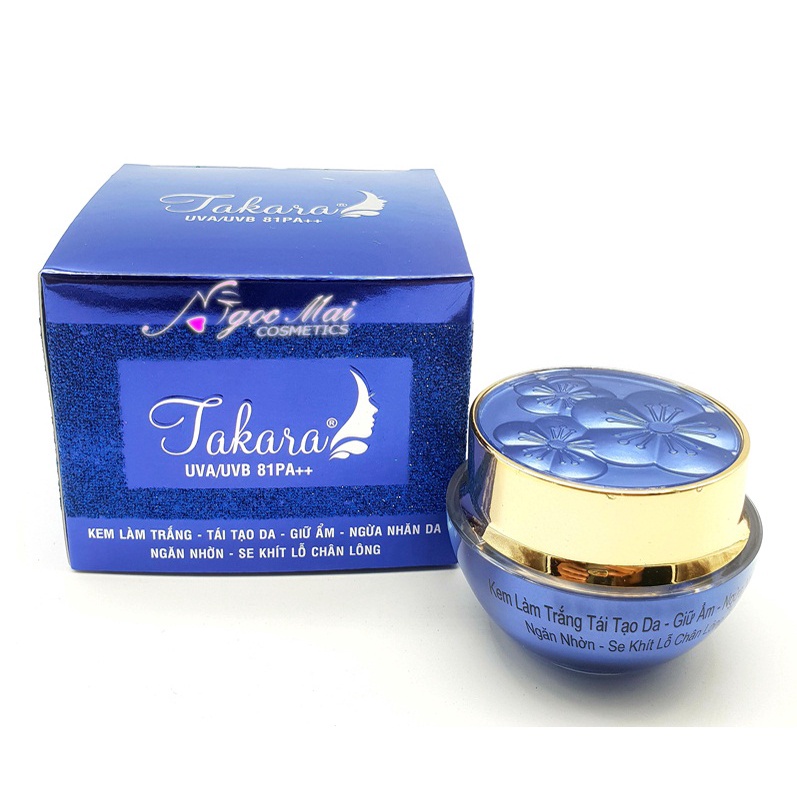 Kem trắng da TAKARA 8in1 Tái tạo da, Giữ ẩm, Ngừa nhăn da, Ngăn nhờn, Se khít lỗ chân lông 15g + Tặng sữa rửa mặt TAKARA