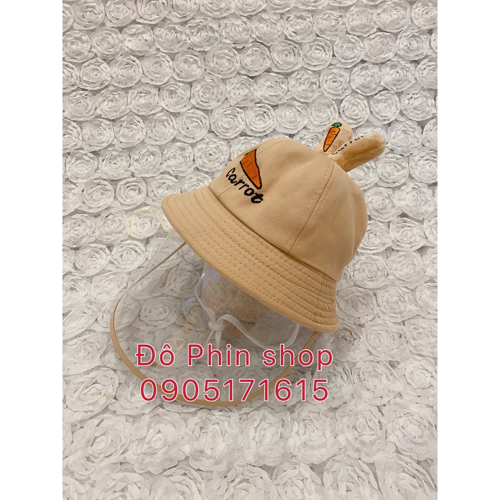 [Bé 3-7 tuổi] Mũ chống giọt dịch bắn cho bé - mũ có màn chắn trẻ em - mẫu cà rốt xinh xắn dễ thương phong cách Hàn quốc
