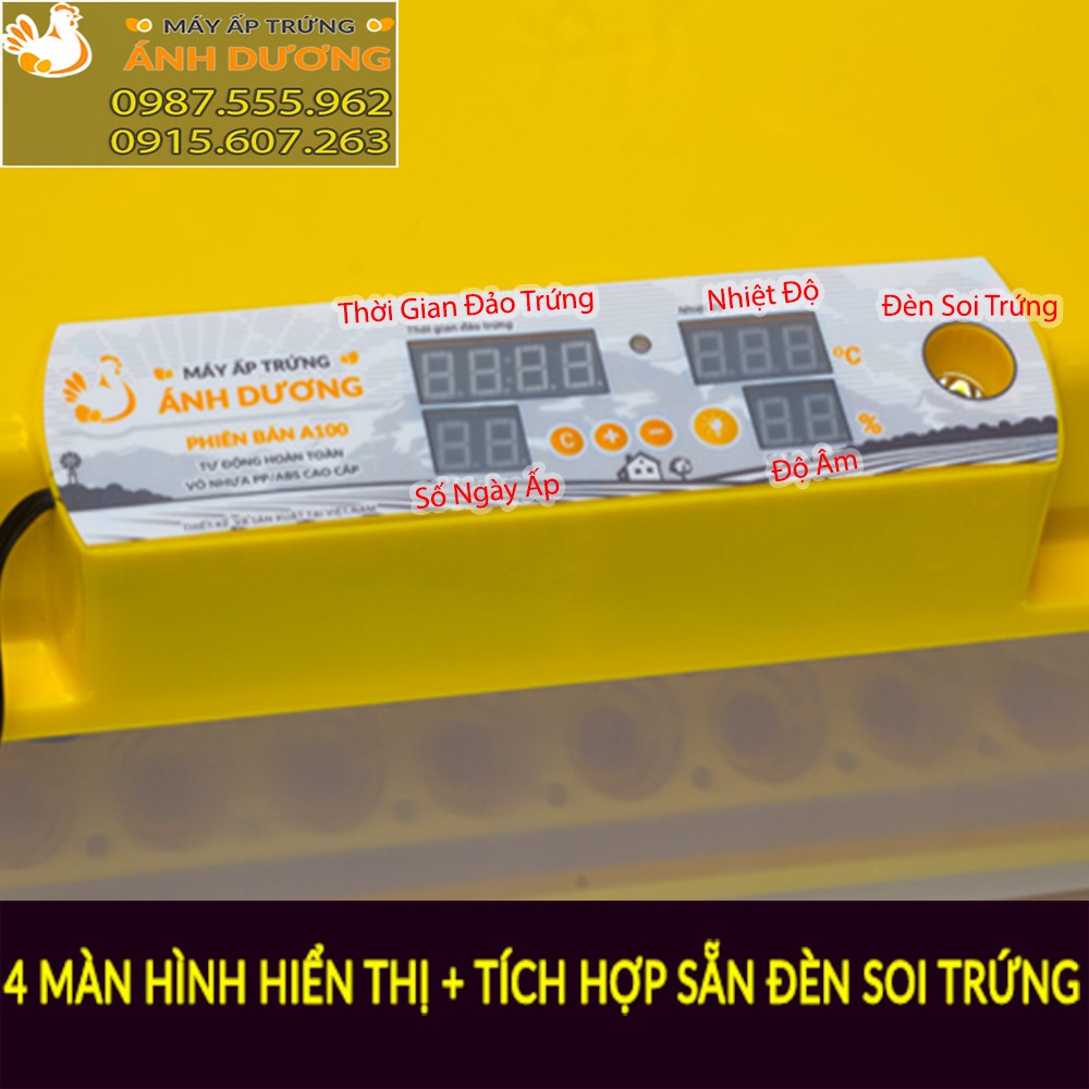 [ Hàng Chính Hãng ] Máy ấp trứng Ánh Dương A100 - Ấp tự động 54 trứng