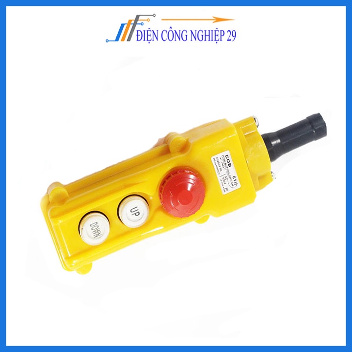 Tay Điều Khiển Máy Tời COB 61H (Đảo Chiều Động Cơ) 2 Nút - Có Nút Dừng Khẩn Cấp