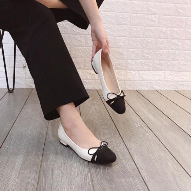 Giày Bệt Siêu Phẩm - Mũi Đen Nơ Cách Điệu - GB0068 LV