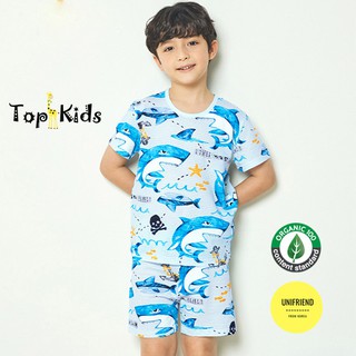 Bộ đồ COTTON cao cấp, bé trai, CÁ HEO- Unifriend Hàn Quốc -bộ cộc tay mùa hè, từ 10- 50kg, Topkid_vietnam