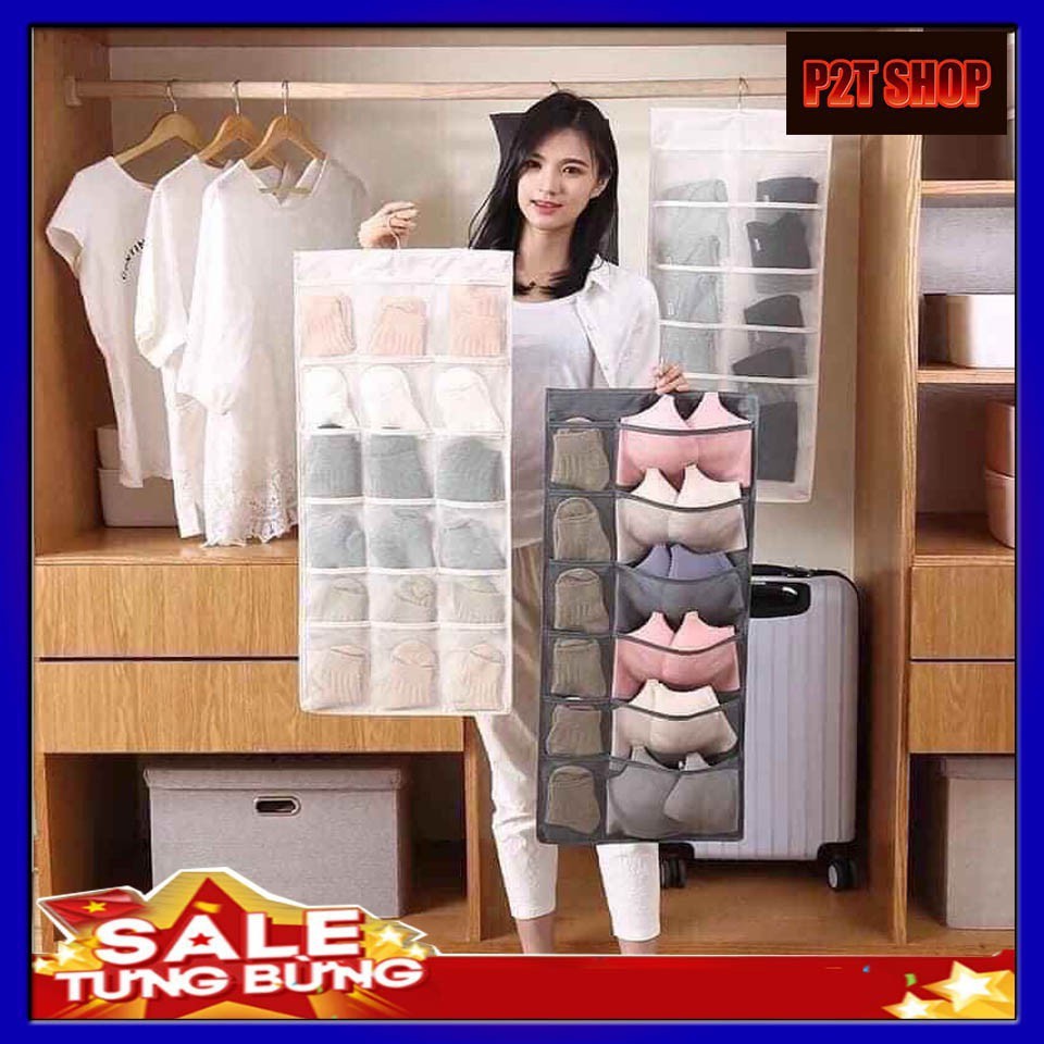 TÚI TREO ĐỒ LÓT TREO TẤT 2 MẶT 30 NGĂN HÀNG DÀY LOẠI 1