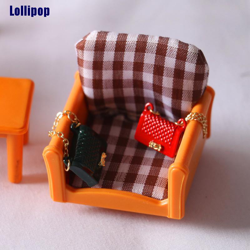 Mô hình túi xách bằng kim loại thời trang trang trí nhà búp bê