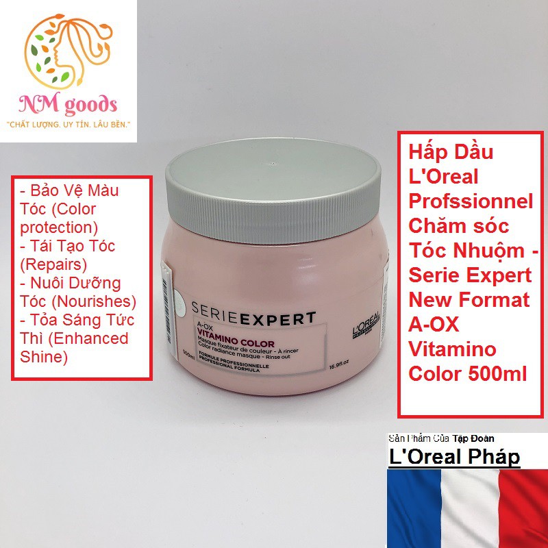 Hấp Dầu L'Oreal Professionnel Chăm sóc Tóc Nhuộm - Serie Expert New Format A-OX Vitamino Color 500ml