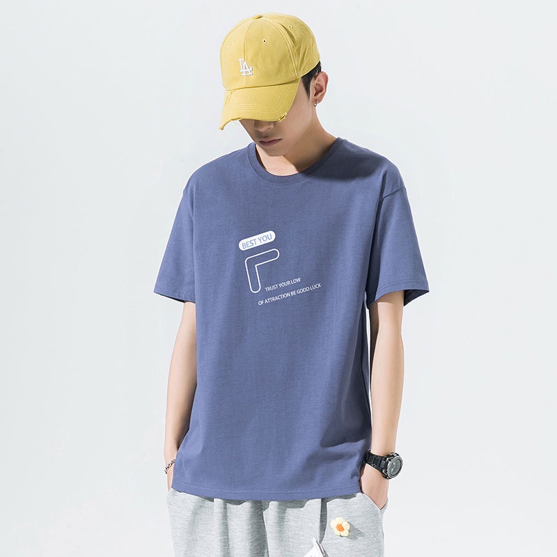 Áo Thun Tay Ngắn Cổ Tròn Dáng Rộng Chất Liệu Cotton Mỏng Thời Trang Mùa Hè Cho Nam