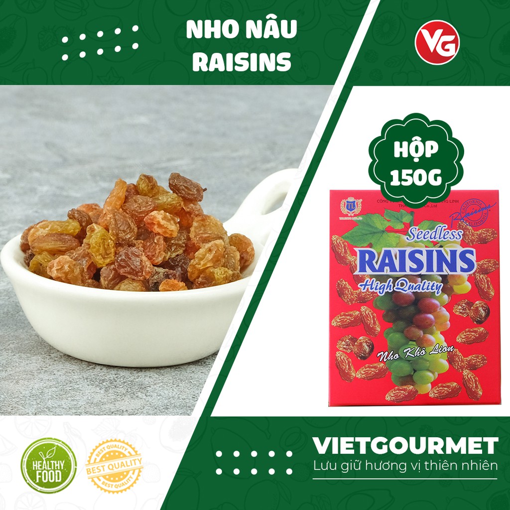 NHO KHÔ RAISINS QUEEN KING HỘP GIẤY 150GR