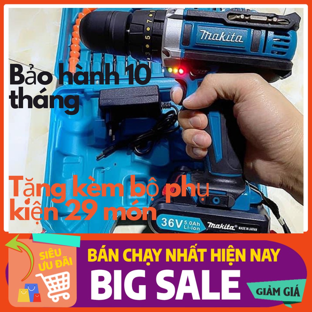 Máy Khoan Pin Makita 36v kèm phụ kiện