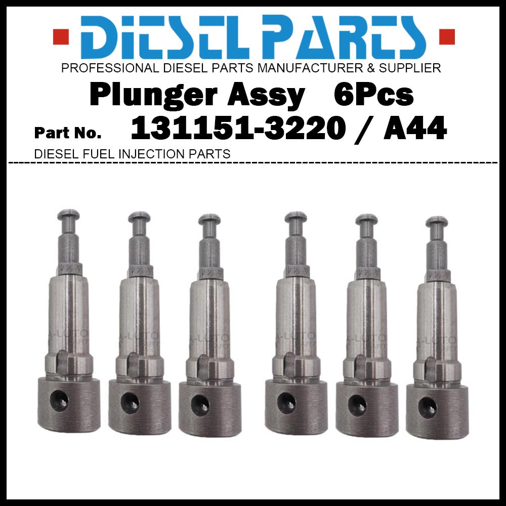 6 Máy bơm phun Phần tử pít tông A44 Lắp ráp pít tông và thùng 131151-3220 9413610030 Dành Cho ISUZU 