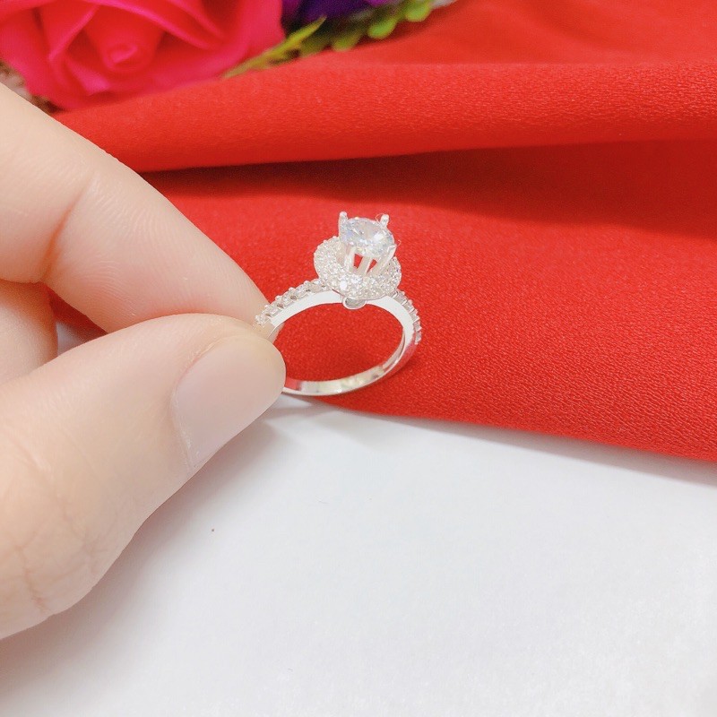 Nhẫn nữ bạc ta đá cao, nhẫn bạc bibi silver sang chảnh
