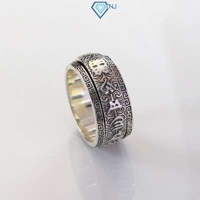 Nhẫn nam xoay bằng bạc thật Om Mani Padme Hum NNA0178 Trang Sức TNJ