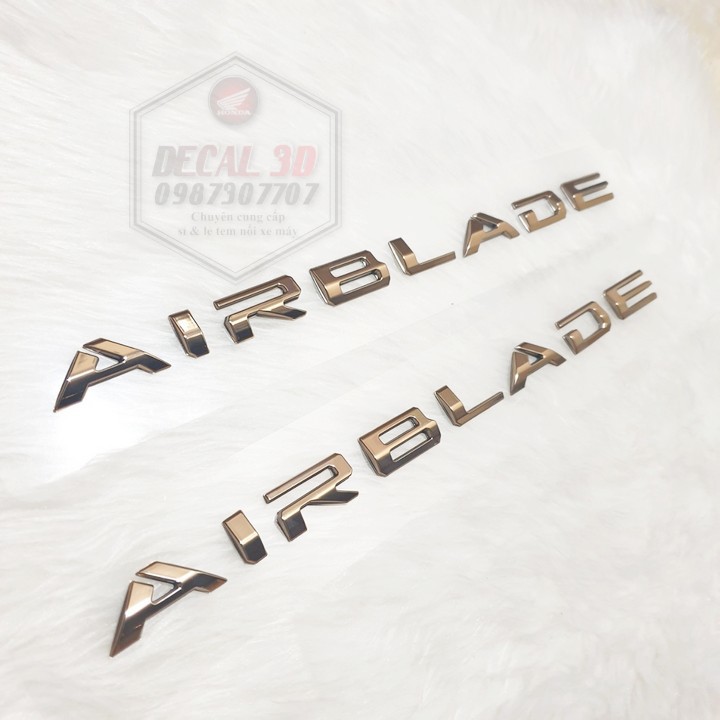 decal 3d chữ nổi honda air blade 2020 125 màu vàng hàng zin cực đẹp - 1 cặp