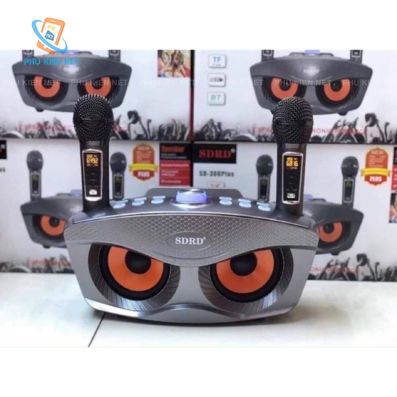 [CHÍNH HÃNG] Loa karaoke mini SD 306 hát chuẩn tặng kèm 2 mic kết nối bluetooth hỗ trợ ghi âm tách lời- BH 6 tháng