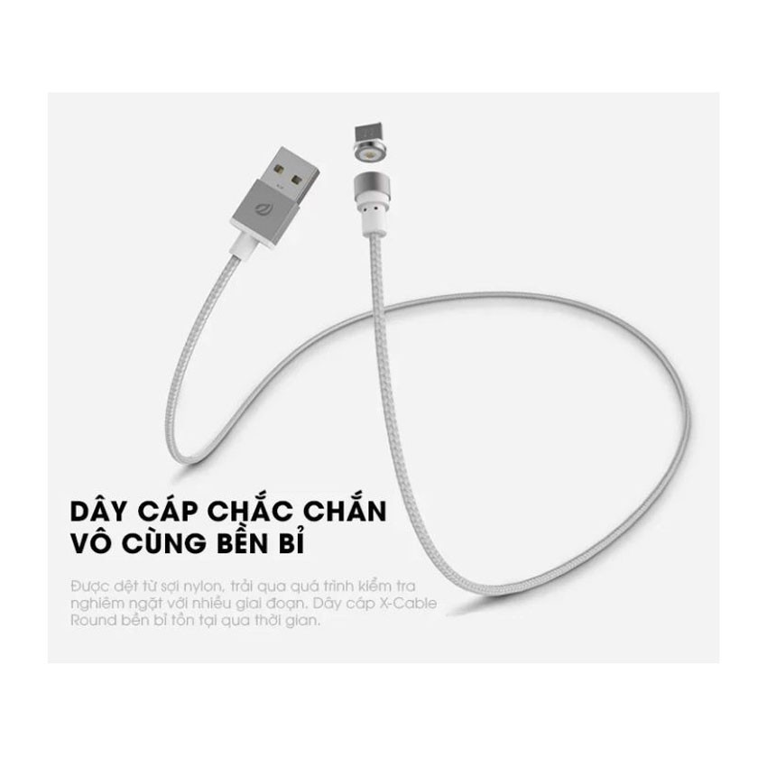 [Freeship] Cáp sạc nam châm - Dây sạc hít từ xoay 360 độ, chống đứt cho iphone, androi, ios, chất lượng, có bảo hành