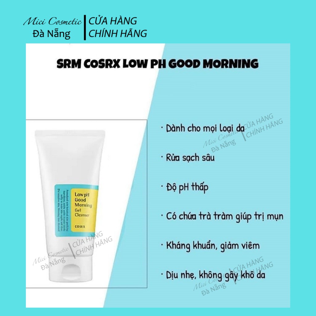 Gel Rửa Mặt Độ PH Thấp COSRX Low pH Good Morning Gel Cleanser 150ml