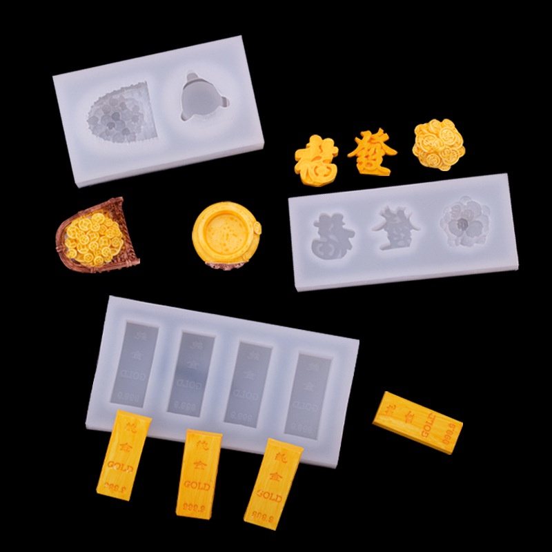 Khuôn Silicone Tạo Hình Đồng Xu Vàng Trang Trí Bánh