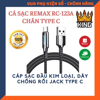 Dây sạc - cáp sạc type c remax rc 123a - dây dù tự ngắt nguồn khi sạc đầy