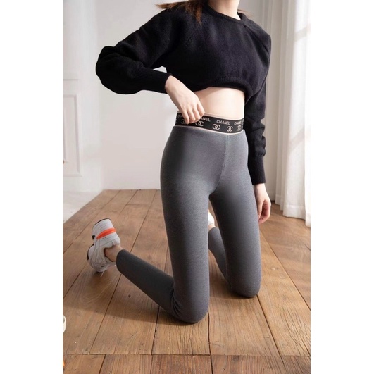 QNU111 - QUẦN LEGGING LÓT LÔNG TRẮNG QC CẠP CHANEO
