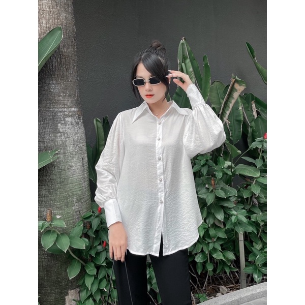 {Ảnh thật} Áo Sơ mi nữ trắng bánh bèo thiết kế, áo kiểu nữ croptop, áo sơ mi nữ văn phòng, form rộng cổ bèo tiểu thư.