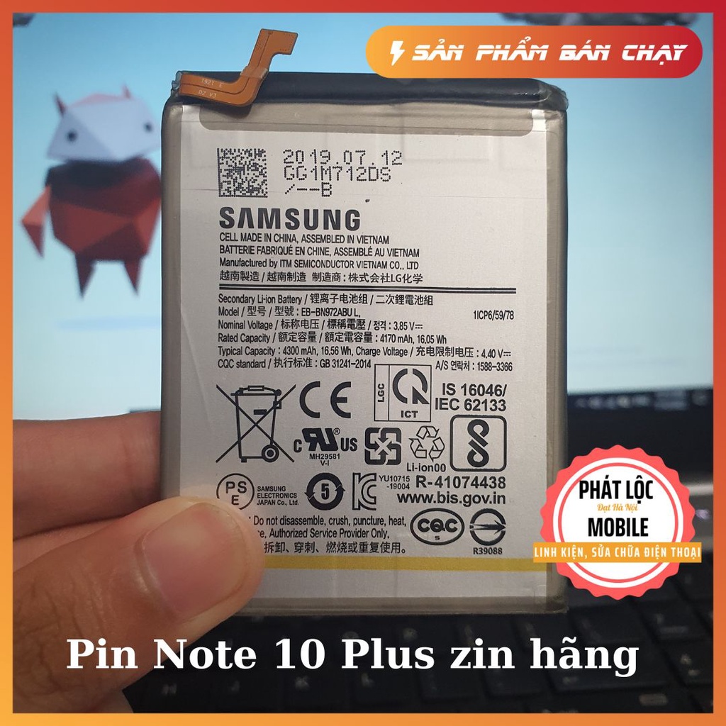 Pin Samsung Note zin chính hãng full mã dòng Note: Note 20 Ultra, Note 20, Note 10 Plus, Note 9... Bảo hành 3 tháng