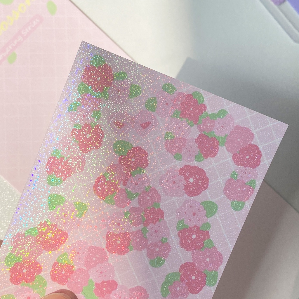 Sticker Dán Trang Trí Scrapbook Hình Hoa Lãng Mạn