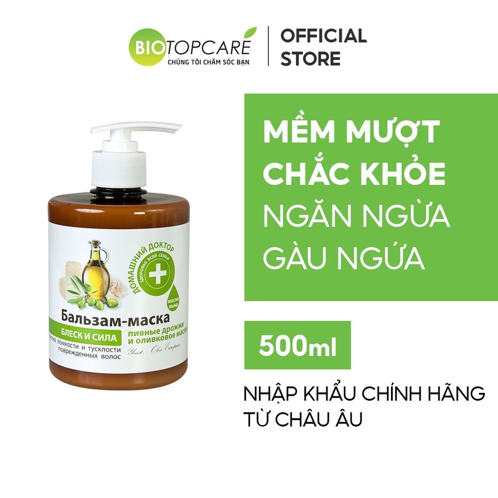 Dầu xả Domashnij Doctor óng mượt và chắc khỏe chiết xuất Men bia và dầu ô liu 500ml