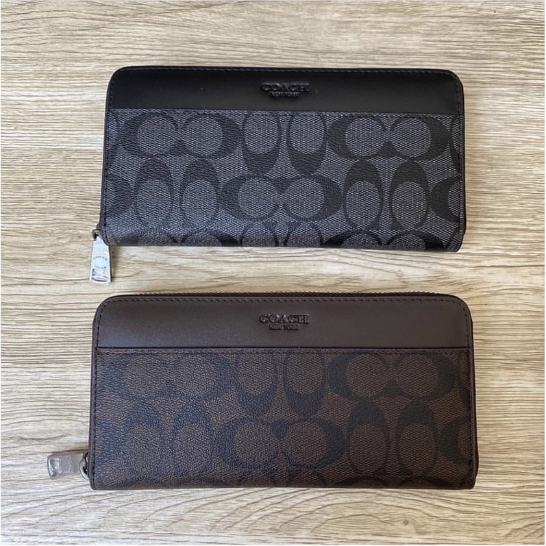 Ví dài nam Coach hàng hiệu cầm tay da thật đựng tiền, đựng thẻ đủ màu mới 100%