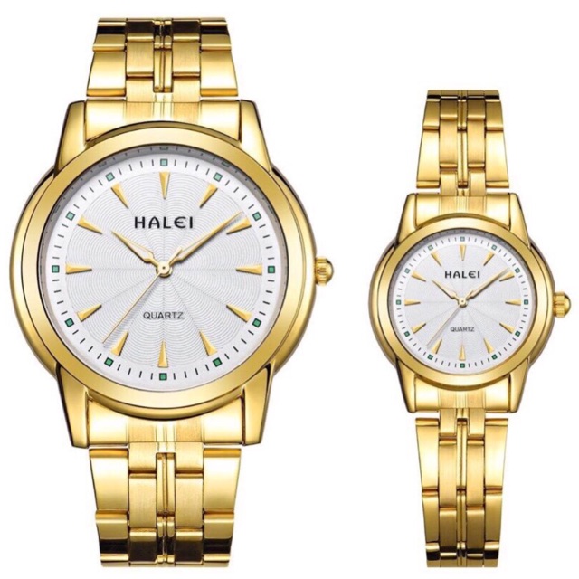 Đồng hồ halei nam nữ màu vàng