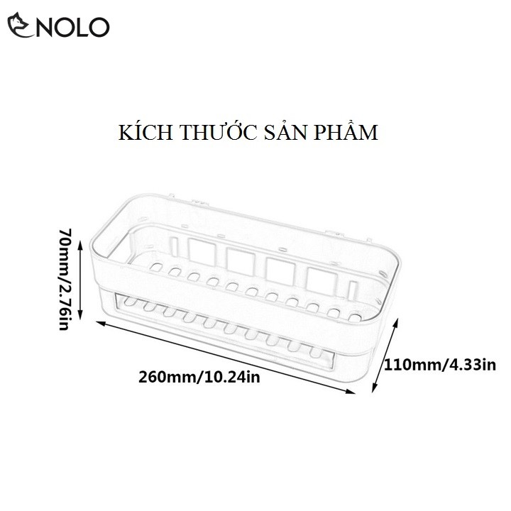 Bộ 2 Khay Kệ Để Vật Dụng Dán Keo Siêu Chắc Chất Liệu Nhựa PP Thực Phẩm Chịu Tải Tối Đa 7kg