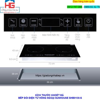Bếp Đôi Điện Từ Sunhouse SHB9108-S