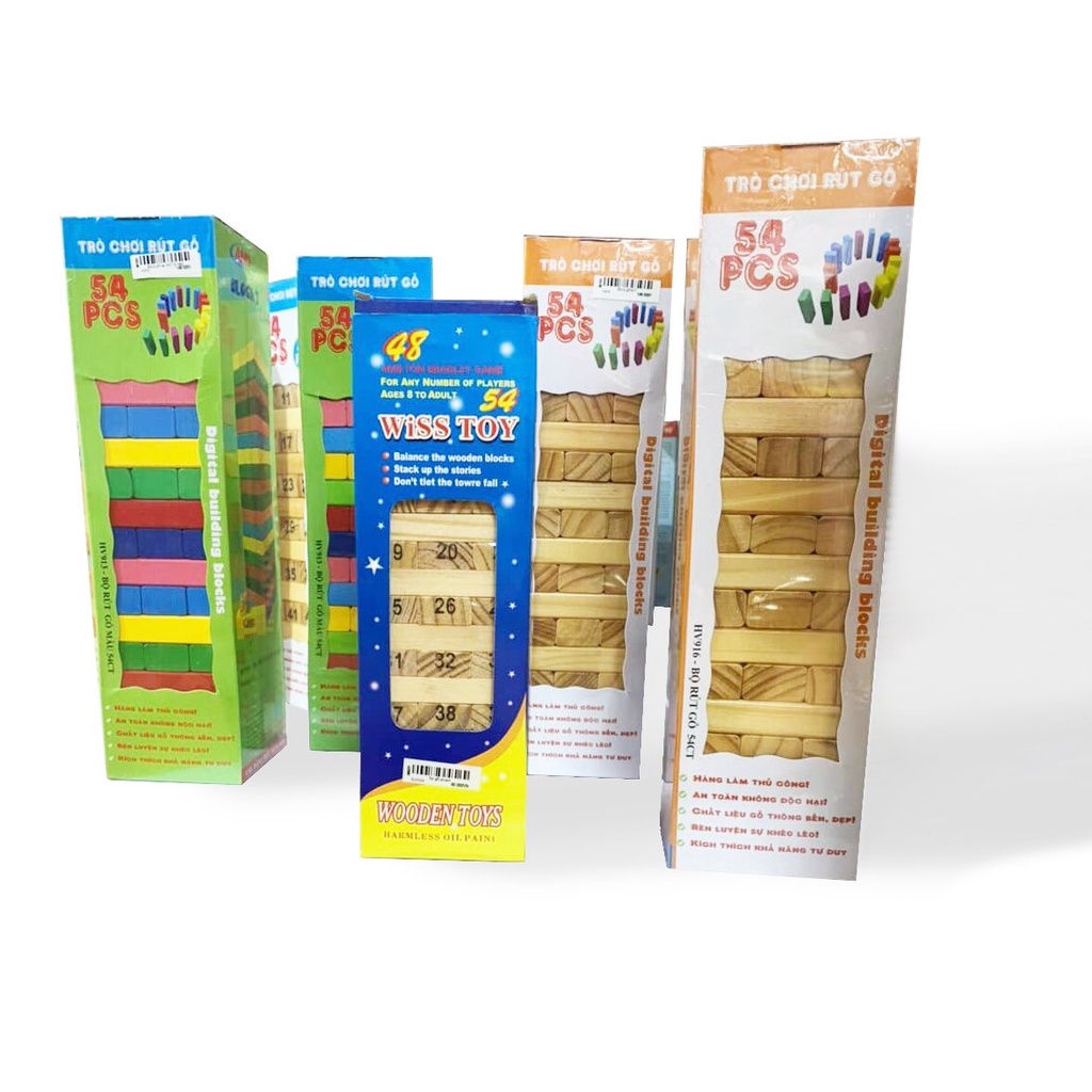 Đồ chơi rút gỗ loại to, Đồ chơi thông minh, Đồ chơi an toàn cho trẻ em, Đồ chơi gỗ