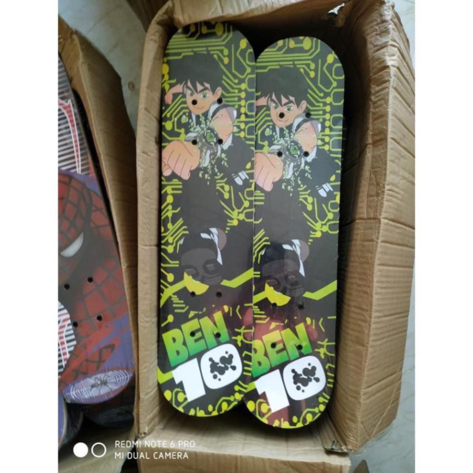 Ván Trượt Trẻ Em Cao Cấp Thể Thao Skateboard Gỗ Phong Ép, Họa Tiết Hoạt Hình, Bánh Cao Su Chịu Lực Tốt MS:06