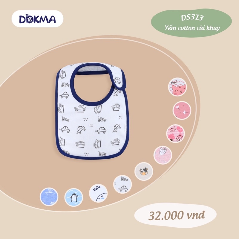 Yếm cotton cài khuy Dokma DS313