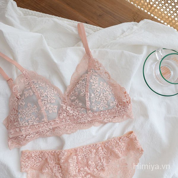 Áo Ngực Hình Tam Giác Không Gọng Phối Ren Phong Cách Nhật Bản Dành Cho Nữ