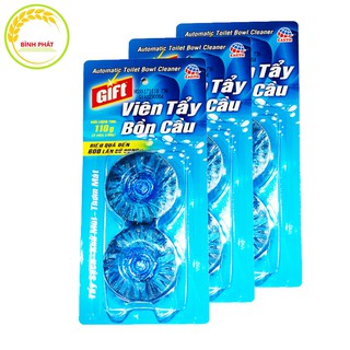 Combo 3 Vỉ Viên Tẩy Bồn Cầu Gift Loại Vỉ 2 Viên (2x55g/viên)