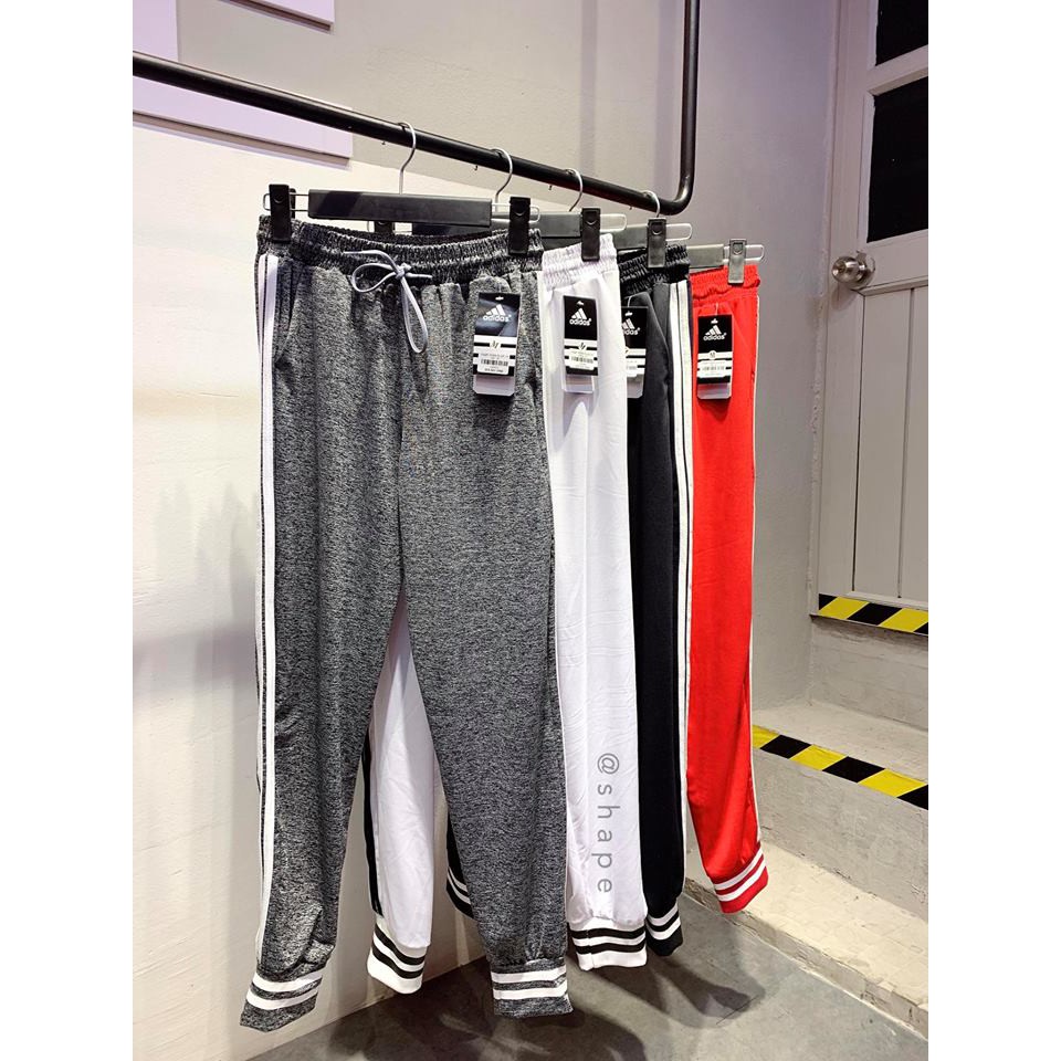 Quần ống rộng jogger thể thao cho nữ A bo gấu kẻ [J064]