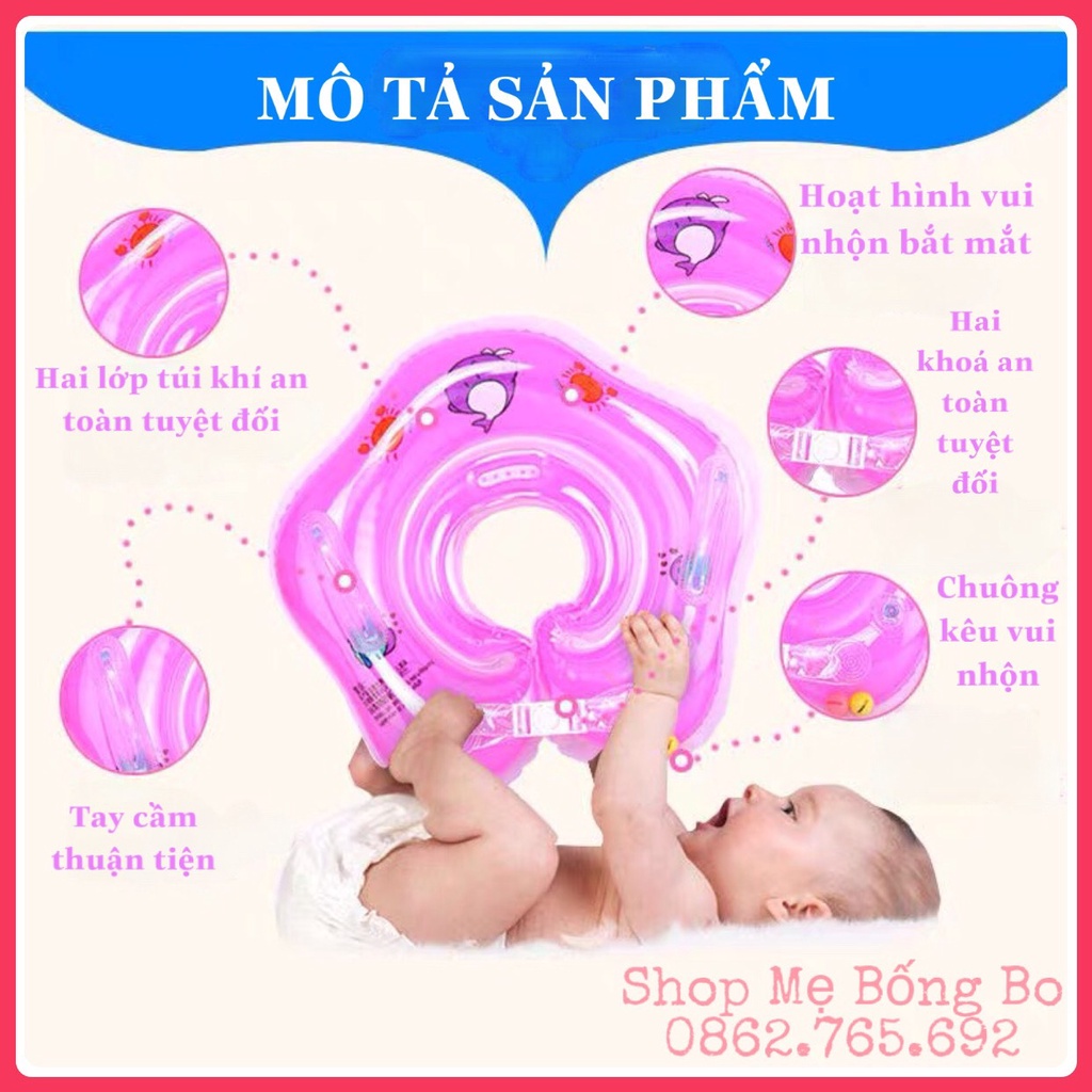 Phao bơi đỡ cổ an toàn cho bé có quai tập bơi đứng từ 0-2 tuổi