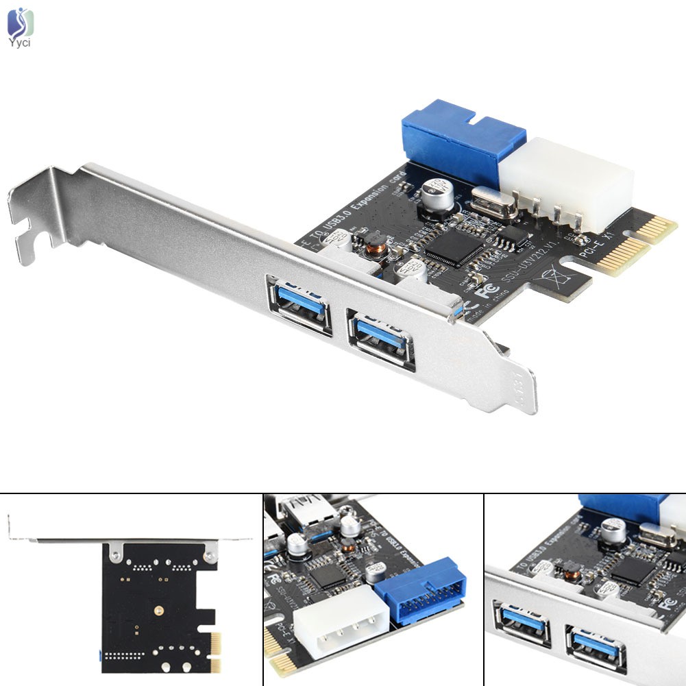 Bộ chuyển đổi thẻ mở rộng 2 cổng 5Gbps PCI-E sang USB 3.0 cho Win XP / 7/8/10 AC328