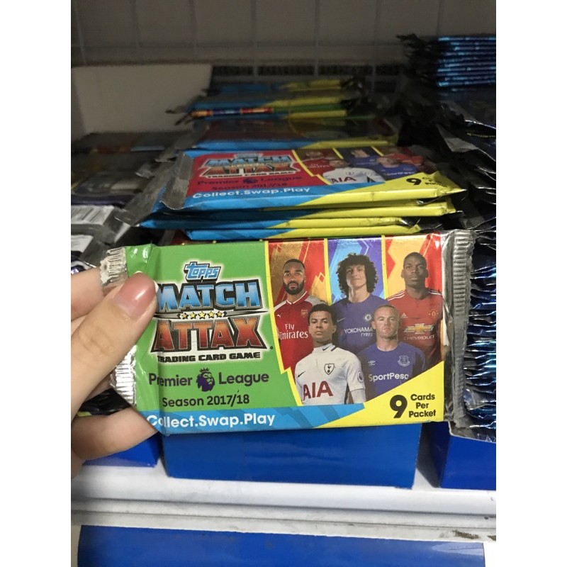 [ Pack lẻ ] Match attax Premier league mùa 17/18 ( Pack 9 thẻ )