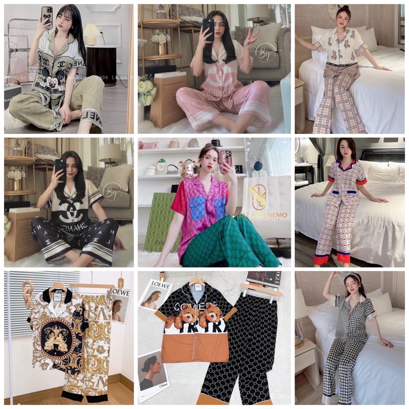 (Hình thật) Set Đồ bộ Pijama - Bộ đồ mặc nhà chất mango thiết kế siêu sang tay ngắn quần dài