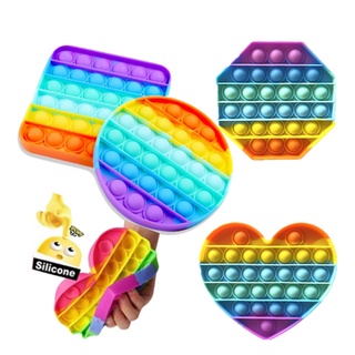 Đồ chơi pad pop it bấm bong bóng rainbow 7 màu - ảnh sản phẩm 2