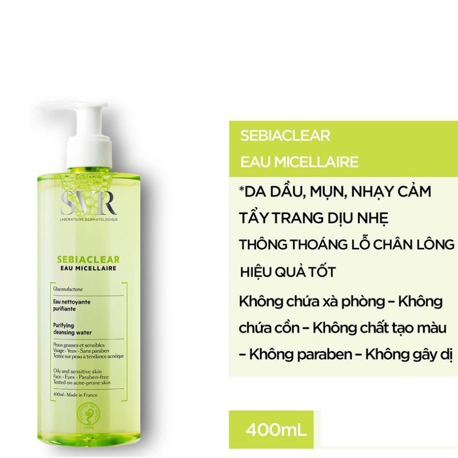 Nước tẩy trang SVR SEBIACLEAR Eau Micellaire 400ml