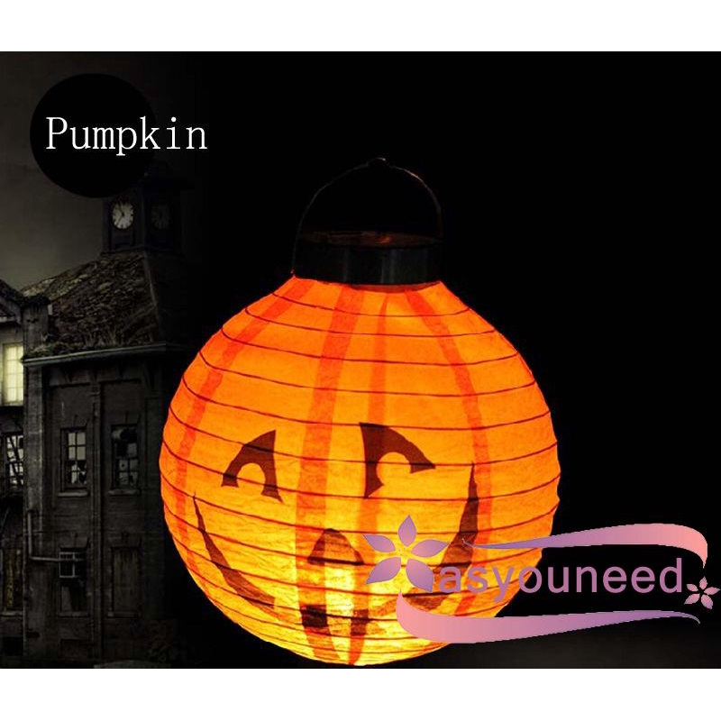 Aydღ-Halloween Pumpkin Spider Skull Castle Light Lamp Party Hanging LED