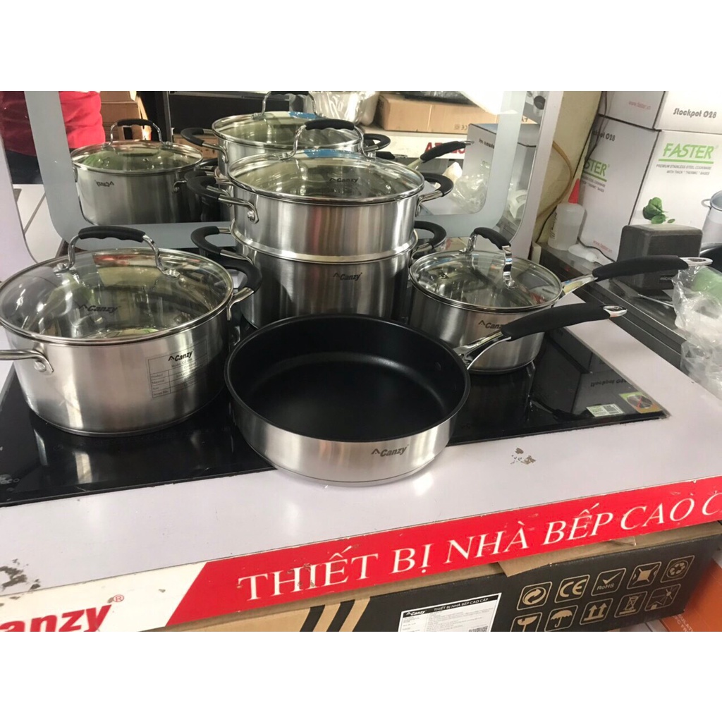 Bộ nồi Canzy 4 món CZ899  có thêm xửng hấp